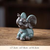 Elephant integrated tea leak filter purple sand kung fu tea set accessories can raise baby elephant tea pet ornament gray