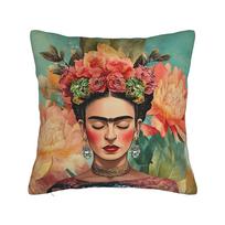 Printed Art Fridas-Kahlo Pillow Cover Mexican Painter Trendy Pillow Case For Office Car Home Decor Comfy Pillowcases Gift Idea Peach skin 18*18(CM)-1Pcs