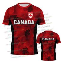 Canadian Flag Maple Leaf Special Youth Football Jersey Men Casual Sport Top for Competition Training Tees Summer Men's Clothing 6XL black