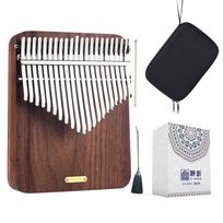 LingTing Kalimba 21 Key Thumb Piano American Black Walnut Wood with Storage Case Kalimba to the Beginner-Friendly  Listening Rain  LT-K21W white