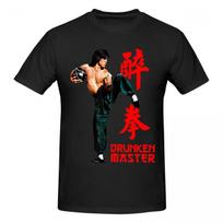 Unisex Drunken Master Jackie Chan Kung Fu Movie Funny T Shirt Vintage Cotton Crewneck T Shirt Unisex L black