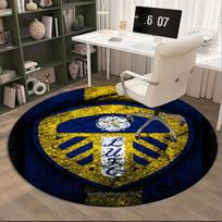 1PC round rug Leeds Crest Design Printed Round Area Rug ,Rug For Home Office, Round Chair Rug, Decorative Carpet Fan gifts Christmas gift Diameter 150cm