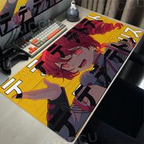 Kawaii Anime Girl K-Kasane Teto Pattern Mousepad Large Gaming Mouse Pad Locking Edge Computer Keyboard Rubber Anti-slip Desk Mat 30x60cm yellow
