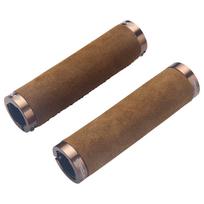 Bicycle Handlebar Grips Genuine Leather Hand-Stitched for Road Mountain Folding Bike Cycling Anti-Slip Durable Comfortable brown