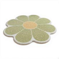 Flower Shaped Rug, Irregular Cleanable Soft Shaggy Carpet, NonSlip, Bedroom Living Room Decor Yellow Matcha Green 80 beige