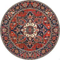 Round Area Rug, Vintage Moroccan Carpet, NonSlip Floor Mat, Living Room Decor Medieval Red 100 Medieval Red 120