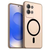 Magnetinis geležies žiedas telefono dėklas, skirtas Xiaomi Redmi 17 5G, 17 matinio paviršiaus minkštas TPU smūgiams atsparus dangtelis Redmi 17 5G beige