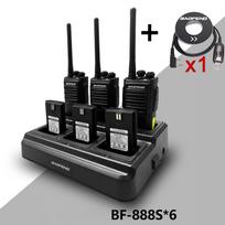 6pc Baofeng BF-888S PLUS Walkie Talkie Tweeweg Radio BF 888s USB Lader UHF PMR 446 MHz 16CH Lange Afstand Transceiver EURO