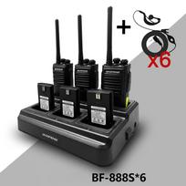 6pc Baofeng BF-888S PLUS Walkie Talkie Tweeweg Radio BF 888s USB Lader UHF PMR 446 MHz 16CH Lange Afstand Transceiver EURO