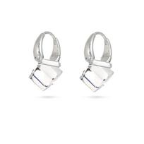 Geometric rhombus design blue crystal exquisite sugar cube ear buckle simple and versatile exquisite light luxury high-end earrings