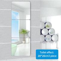3D Lipnios Veidrodinės Lipdukai Lankstūs Storesni Meno Veidrodžiai Akrilinės Sienų Dekoracijos Durims Spintai Vonios Kambariui Namams white