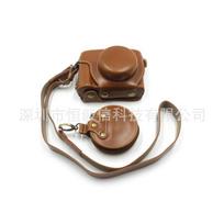 Olympus OM-D E-P7 Camera Leather Case Protective Sleeve Bag Mirrorless DSLR With Detachable Handle Lock Dark Brown brown