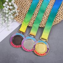 Custom Embossed Gold, Silver & Bronze Sports Medals with Wheat Ears Design 5CM Gradient Medal