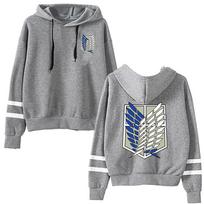 Attack Long Titan On Sleeved Striped Hooded Sweatshirt Pullover Tops Harajuku Matches the image,XXXL