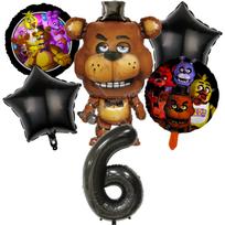 Fnafs Birthday Ballons 6pcs Five Nights At Freddys Party Number Balloons Decoration Props Ornaments Aluminium Balloon Kids Gift black