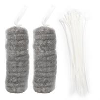 24Pcs Filter with 24Pcs Cable Ties Stainless Steel Washing Machine Lint Traps Cleaning Tools gray
