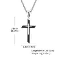 Madingas kryžiaus karoliai vyrams, berniukams, nerūdijančio plieno pakabukas, dovanos metinėms, Tėvo dienai 60cm gray