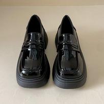 Versatile black platform-soled small leather shoes women's autumn new retro women's Mary Jane single shoes 40 black