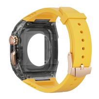 Transparent Modification Kit For Apple Watch 11/10 46mm 42mm/Ultra 2 3 49mm Series 9 8 7 6 5 SE 45mm 44mm 40 41mm Refit Mod Case 44mm black