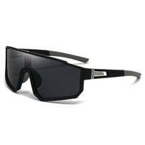 New One-piece Pilot Frame Sunglasses Metal Fashion Personality Leopard Sunglasses 989 black