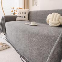 Non-Slip Chenille Sofa Cover All-Inclusive High-Grade Towel Universal Full Cover for Four Seasons Cushion Blanket 180*130cm gray