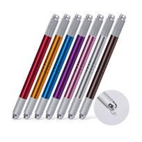Korean Style Double-Headed Metal Eyebrow Embroidery Pen No. 6 - Portable Dual-Use Manual Tool sidabras