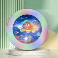 Lauko LED skraidanti lėkštė Vaikų mados silikoninis žaislas UFO Treniruotė Tėvų ir vaikų veikla Interaktyvus žaislas Šuns skraidanti lėkštė blue
