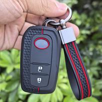 Silikoninis automobilio rakto dėklas Dangtelis Raktų pakabukas Toyota Corolla Hatchback Cross Yaris Cross Prius Hilux Land Cruiser LC200 LC250 LC300 gray