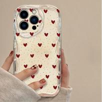 Case For Samsung Galaxy S25 Ultra S22 S21 S20 Plus S21FE S20FE S25FE A31 Soft Love Heart Bracelet Chain Silicone Wave Side Cover Samsung S21 Ultra beige