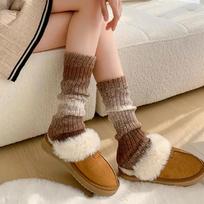 Hollige Fomi Bear Gradient Knit Leg Warmer Socks black brown
