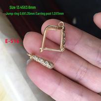 Copper-Plated 14K Gold Ear Cuff: V-Shaped, Twisted, Straight, or Inlaid Stone Design brown
