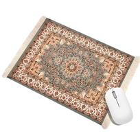 Rubber Base Persian Mouse Pad with Tassel Gaming Mouse Pads Pet Pad Carpet Mouse Pad  Office Use style20 beige