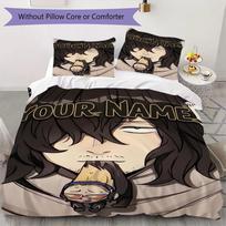 Custom Name shota aizawa Pattern Bedding,Quilt Set Quilt Cover Pillowcase Home Birthday Gift(1 * duvet cover + 2 * pillowcase, without core)_lx 220x240cm white