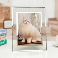 Naujas atvykimas 2026 m. Krištalinio stiklo nuotraukų rėmelis su stoveliu - 5–10 colių, A4 nuotraukų spausdinimas Double-sided photo frame