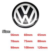 56/60/65/70/75/80/90/100/120mm For VW Polo Golf 4 5 6 7 Passat GTI 4Pcs 3D Car Wheel Stickers Center Hub Cap Emblem Badge JYUDR Decal 56mm