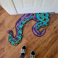 Kraken Tentacle Rug Colorful Octopus Doormat Non-Slip Floor Mat Halloween Christmas Home Decor Kitchen Entryway Carpet 40X60CM(1.3X2FT