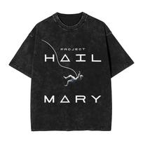 Projektas „Hail Mary“ skalbinių marškinėliai vyrams ir moterims vasariniai medvilniniai drabužiai apvalia kaklo iškirpte trumpomis rankovėmis T-shirt L black