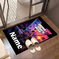 Custom Name Personalized Grand Theft Auto VI Print Carpet, Versatile Home Decor Rug, for Playroom, Apartment, Balcony, Entryway, Hallway Gift 40cmx60cm black