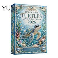 Turtle Theme Ornaments Marine Life Advent Calendars 2026, 24 Days Christmas Countdown Calendar with 2D Acrylic Surprise Gift for Kids Lobster D gray