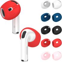 Suitable for AirPods 4th generation of 5 pairs of sports anti-skid scratch-resistant soft silicone earplug cover white red