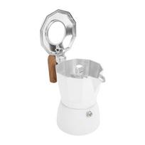 Double Valves Stovetop Espresso Maker 2 Cup Capacity Moka Pot  For Mocha Coffee