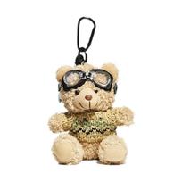 Žavingas Pilotas Meškinas Raktų pakabukas Mielas Pakabukas Rankinei ir Raktams Pliušinis Raktų pakabukas Telefono Pakabukas Personalizuotas Gyvūno Dekoravimas 7 beige