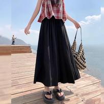 Bingsi Yamamoto Skirt and Pants for Women In Summer New Long Skirt High Waist Slim A-line Skirt Work Dress Wide-leg Pants 5XL black