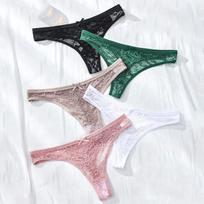 5Pcs/Set Women Thongs Sexy Lace Panties Low Waist Underwear Girls Briefs G-String Breathable Ladies Panty Floral Female Lingerie S&5pcs įvairiaspalvis