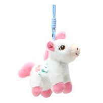 Vaivorykštės ponio pliušinis raktų pakabukas Mielas minkštas iškamšytas gyvūnėlio žaislas krepšiui, kuprinei, Kawaii kolekcinis pliušinis, dovana I white