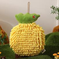 Super Absorbent Chenille Hand Towel - Thick Cute Home Cleaning Towel for Kitchen & Bathroom, Fast-Drying Hanging Hand Towel Ball 18*24cm yellow