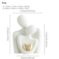 Creative Abstract Character Ornaments Frosted Ceramic Couple Hug Sculpture Artwork Modern Home Decoration Crafts Wedding Gift white