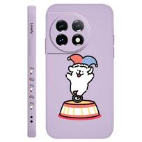 Acrobatic Puppy Phone Case For Oneplus 13 13R 12 12R 11 11R 10 10R 10T 9R 9RT 9 8T 8 7 7T Pro 5G Liquid Silicone Cover OnePlus 10 Pro šviesiai violetinė spalva