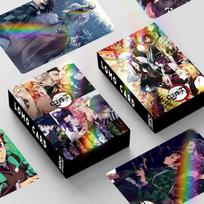 30pcs/set Anime Tanjirou Nezuko Zenitsu Double Sided Shining Card Cartoon Collectible Game Cards black