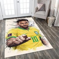 Brazilijos futbolo žvaigždės Neymaras kilimas svetainėms, miegamiesiems, namų dekoravimui ir kaip dovanos. 80cmx120cm